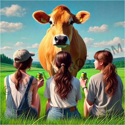 VACA MIRANDO CCHICAS