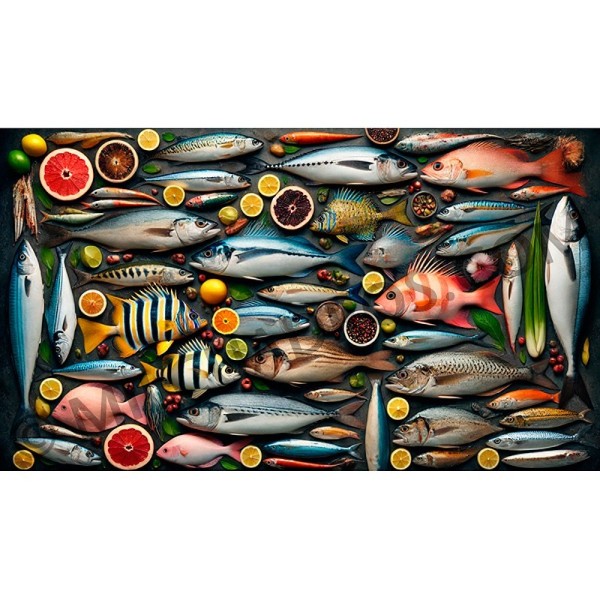 Bodegón de peces plano