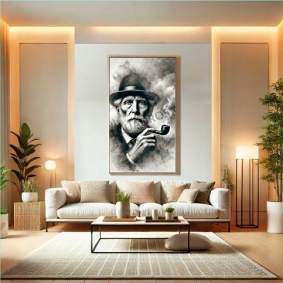 Fumando en blanco y negro · Cuadro costumbrista