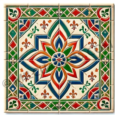 ZZ CU AZULEJO 4 FLOR DE LIS ZZ CU AZULEJO 4 FLOR DE LIS